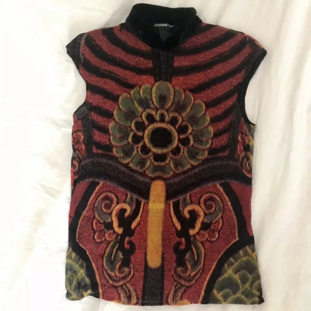 F/W 2005 Vivienne Tam rare graphic mesh top